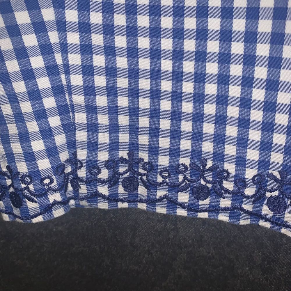 Talbots blue & white checked ankle pants 6 - Picture 2 of 6